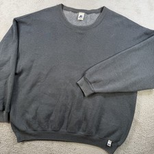 Vintage Russell Athletic Sweatshirt Mens 2XL Grey Fleece Y2K Pullover Crewneck