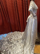 Vintage-1950s-BirMil-Cohama-Rayon-Bridal-Satin-Wedding-Gown-Lace-Train