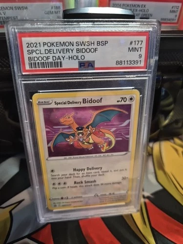 Pokemon Center Special Delivery Bidoof Charizard Promo Holo SWSH177 PSA 9 SWIRLS