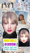 🎤 👄 Taylor Swift Costume Breathable Mesh Mask Halloween Cosplay Record CD Face