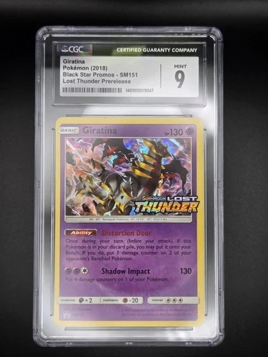2018 Pokemon Giratina Black Star Promo SM151 LOST THUNDER PRERELEASE! CGC 9