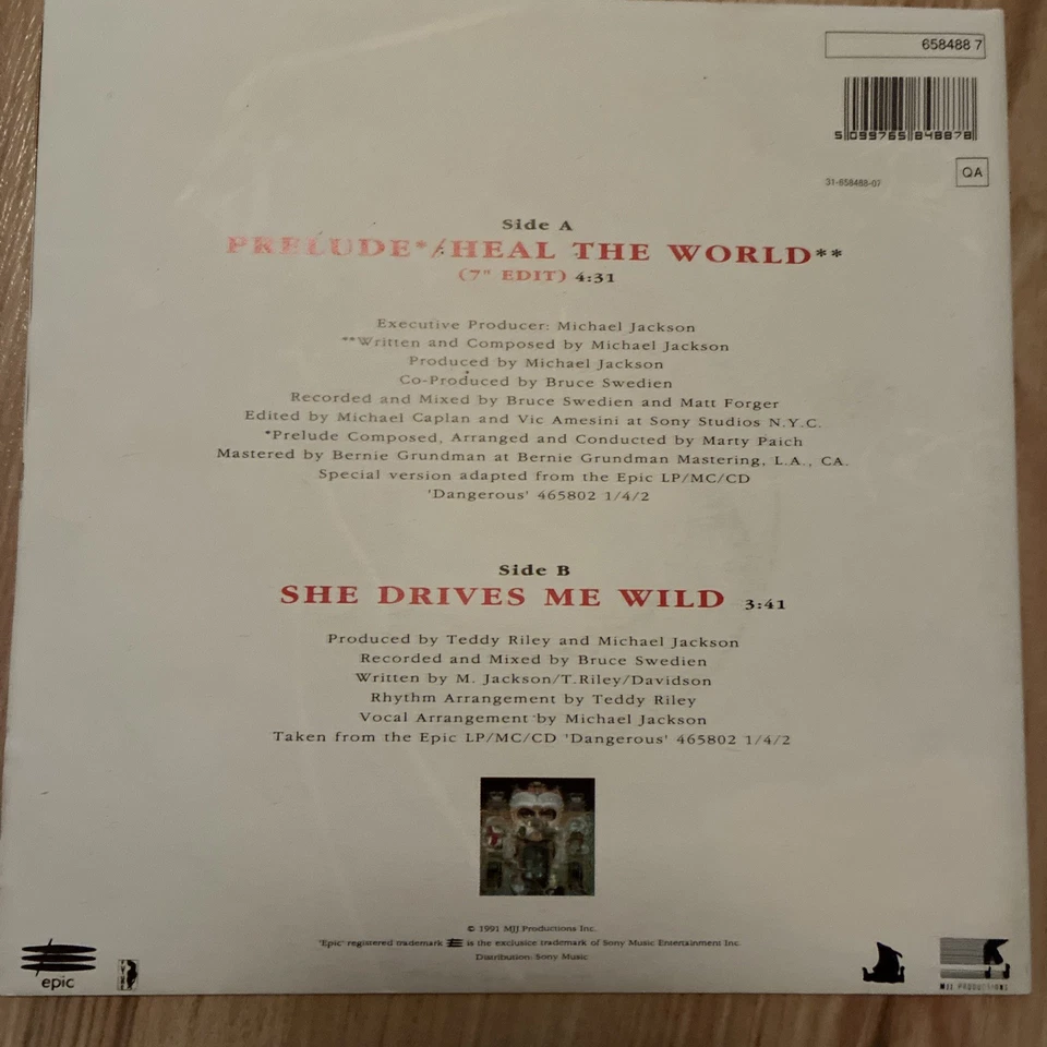 Michael Jackson Heal the World - Poster Bag Edition - Rare Vinyl 7" Single - Bild 2 von 2