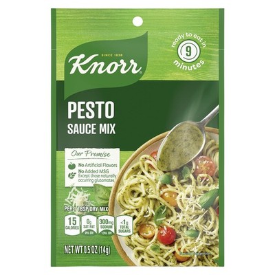 Knorr Pesto Sauce Mix 0.5oz Pack of 24 Quick Pasta Sauce No MSG Natural Flavors