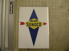 Vintage Blue Sunoco gasoline sticker 8.4"x12"