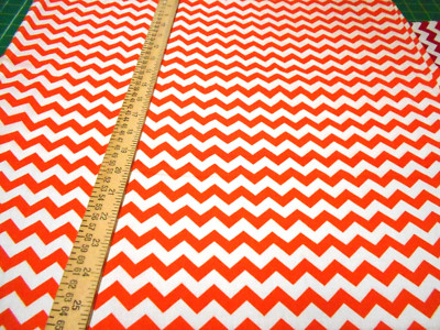 1 yard Orange Chevron Fabric