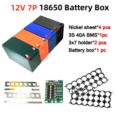 12V 3S 7P 40A Li-ion Battery Pack DIY Kits Case Holder for 18650 Power Wall EUS