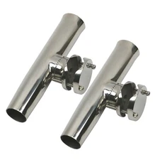 2Pieces Fishing Rod Holder Stainless Steel Clamp On Boat for Rail 1-1/4" to 2"