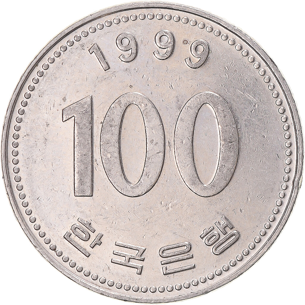 100ウォン硬貨 1999 韓国 100 won coin 1999 Korea s-l1200.jpg