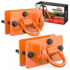 Nilight Tractor Bucket Hooks with Tie Down Ring Orange (Pair)