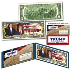Billete de $2 oficial genuino de curso legal de EE. UU. Donald Trump & Barron Trump