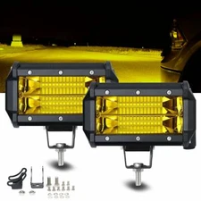 2X 5" 72W Car LED Work Light Bar Spot Beam Fog Driving Offroad SUV Amber Lamp