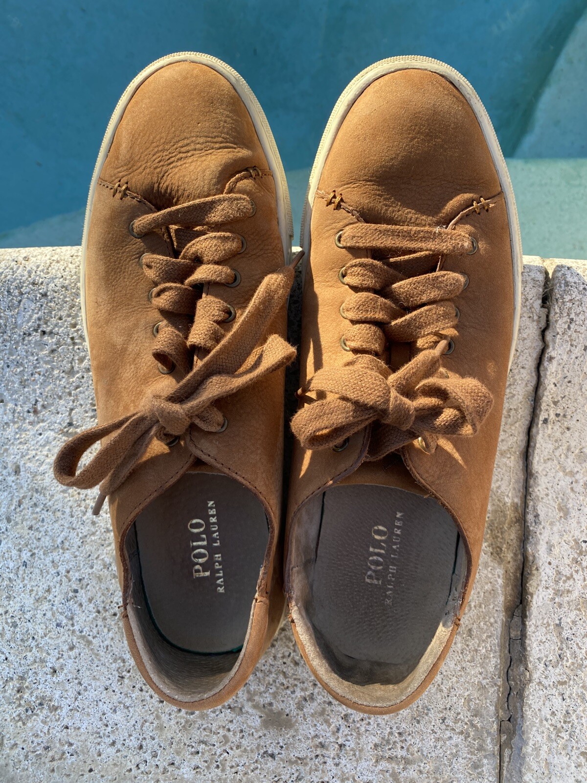 Polo Ralph Lauren Men's Leather Shoes Jermain Nubuck Sneakers Size