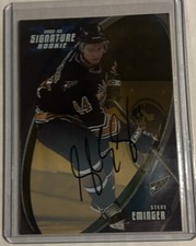 2002-03 ITG Be A Player Signature Series Steve Eminger #200 Rookie Auto RC Gold