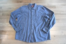 Men's UNTUCKit One Pocket Casual Heavyweight Shirt Cotton Blue Size Large