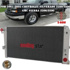 3-Row Radiator fits 2001-2005 Chevy Silverado 3500HD 2500HD 6.6L Duramax LLY LB7
