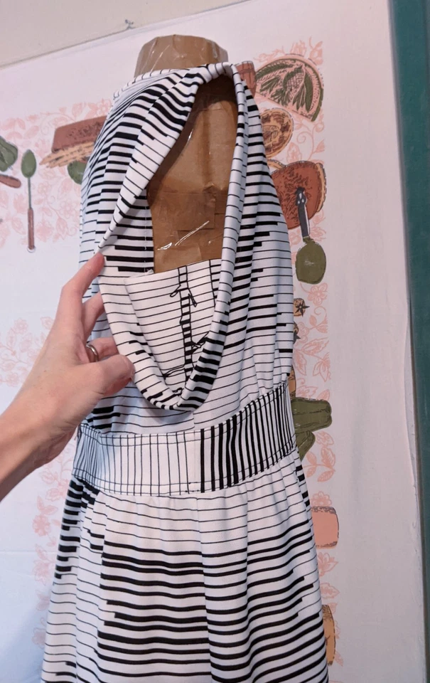 Vintage 70s Maxi Dress Hostess Gown Mod Optical Illusion Leslie Fay - Image 2 of 4