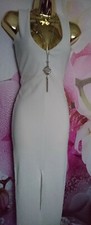 NEW MISSGUIDED WHITE SEXY MIDI LONG BANDEAU LADIES DRESS SIZE 8 EU 36