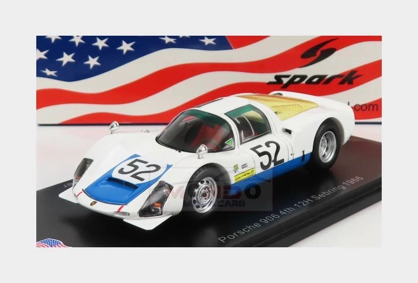 Coche miniatura Porsche 911 1/43 Spark No.50 Rally Monte Carlo 1966 H. Perrier/P.du Pasquier