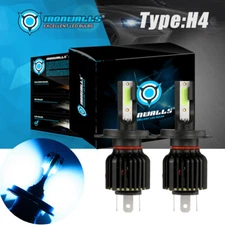 8000K Ice Blue H4 9003 330000LM 2200W COB LED Headlight Kit High Low Beam Bulbs