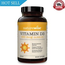 NatureWise Vitamin D3 4000iu 100 mcg Healthy Muscle Function, and Immune Su...