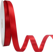 3/8 Inch Wide 100 Yards Double Face Red Satin Ribbon Red Fabric Ribbon for Gift