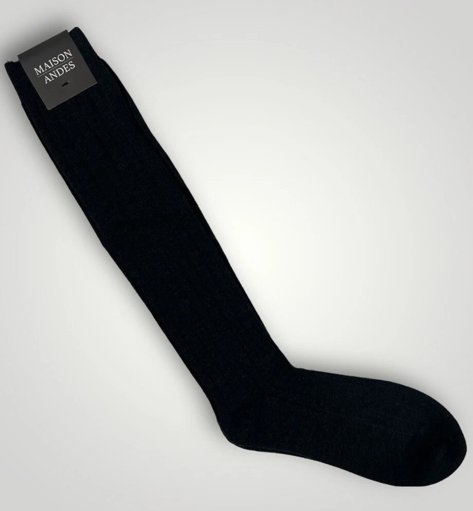 Maison Andes Mens Dark Gray Cashmere Socks