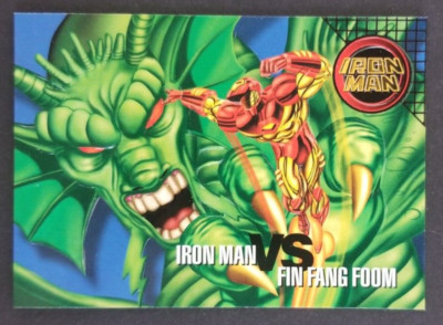 Iron Man vs Fin Fang Foom 1996 Marvel Vision Fleer Skybox Card #97 (NM)
