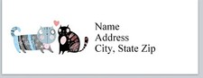 Personalized Address Labels Abstract Cats in Love Bx 722 