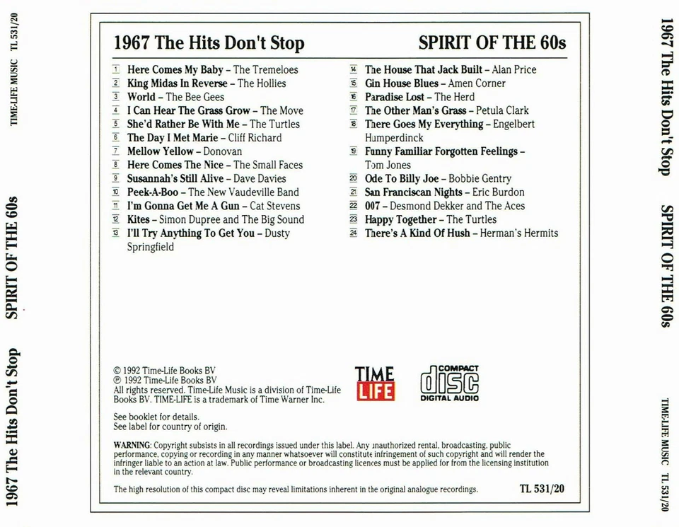 (CD) The Spirit Of The 60s: 1967 The Hits Don't Stop - The Bee Gees, The Herd - Bild 2 von 2