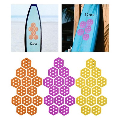 12 teilige sechseckige Surfbrett Traktionspads, Deckpads und Deckmatten für