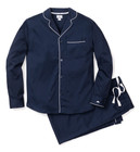 $118 NWT / PETITE PLUME Men's CLASSIC FLANNEL Navy Blue PAJAMA SET Size: X-LARGE