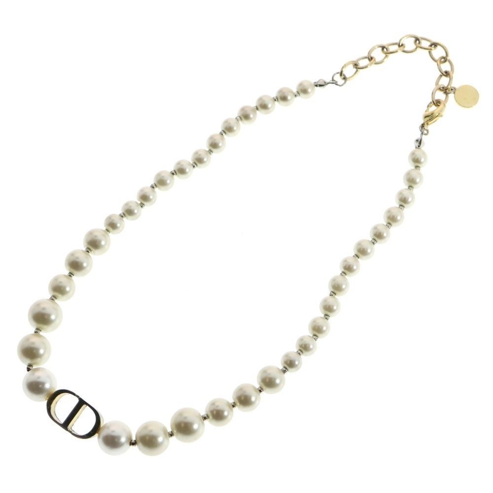 Dior 30 Montaigne ネックレス ゴールド & パール Christian Dior Pearl Necklace 30 MONTAIGNE Choker Gold NoBox Used