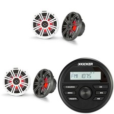 Kicker KMC2 Gauge Mount Marine Grade Receiver  2 pair  45KM654L 6.5" LED S...