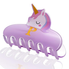 Hair Claw Clips for Girls - Valentines Day Gifts for Girls, Cute Initial Unicorn