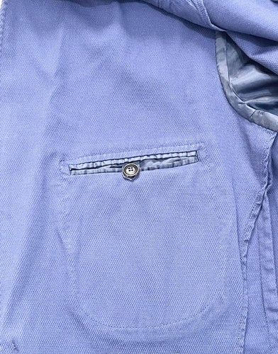 $800 PETER MILLAR Crown Crafted Southport Stretch Cotton Sport Coat 42 R Blue - Picture 13 of 15