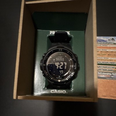 Casio Pro Trek PRW-3000 Men s Solar Multiband Digital Black Watch w/ Box