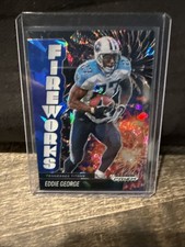 2025 Panini Prizm Black Blue Ice Prizm Eddie George Titans Fireworks #24 94/125