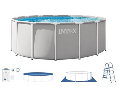 Intex 26725EP 15ft X 48in Prism Frame Above Ground Swimming Pool Set with Filter