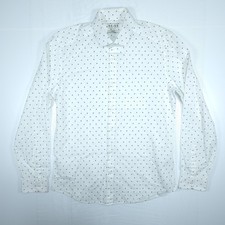 Reiss Shirt Mens Size L White Long Sleeve Polka Dot Button Up Reiss Shirt