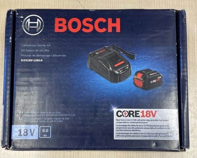 BOSCH GXS18V-12N14 18V Starter Kit with (1) CORE18V  8 Ah NEW OPEN BOX