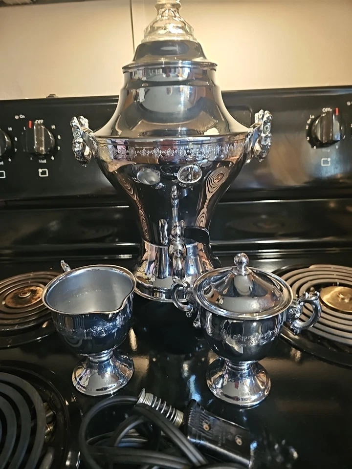 Hermoso Juego de Café Percolador Eléctrico United 1940 Vintage 840A Completo ¡Bonito! Foto 3 de 4