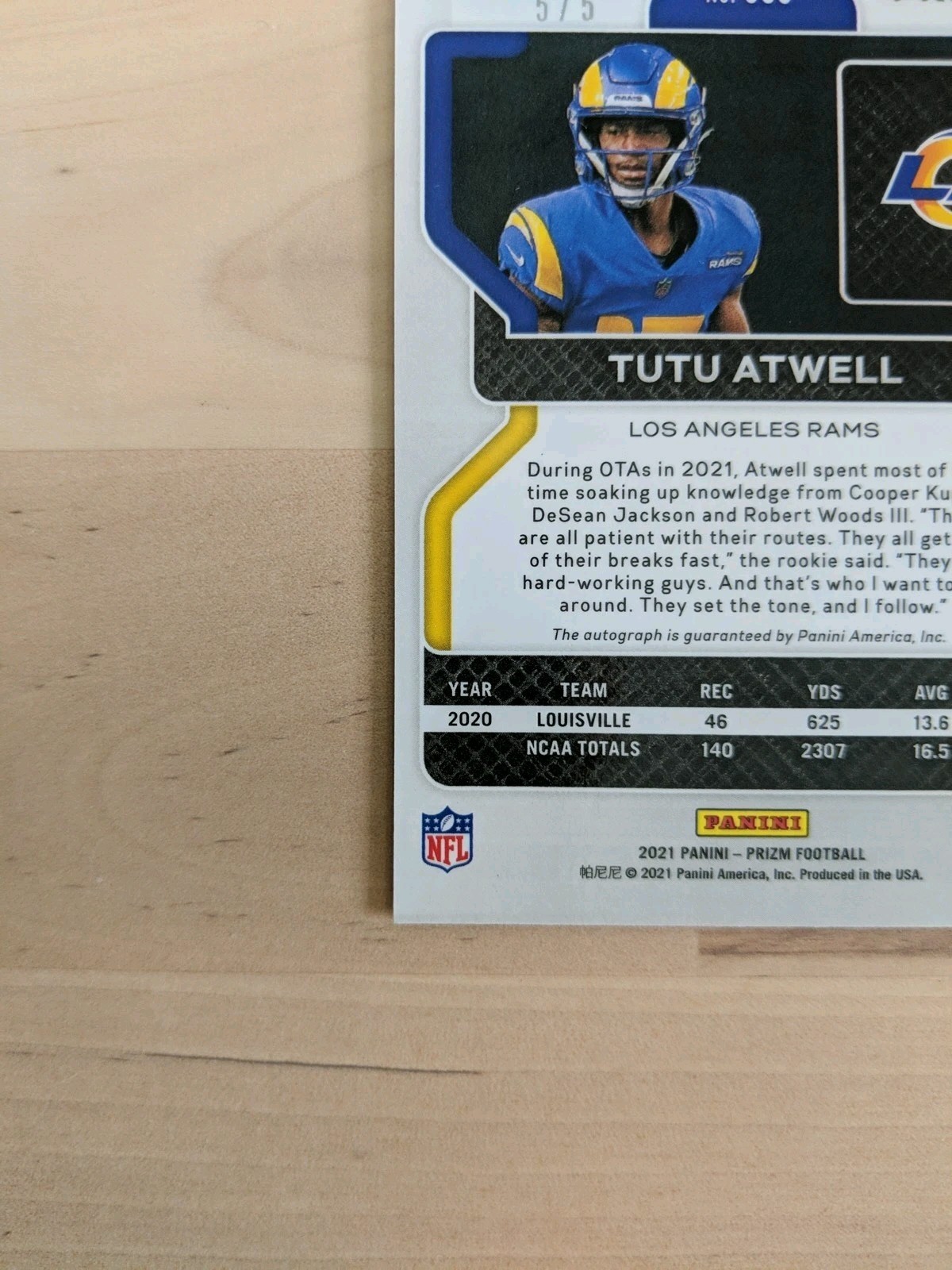 2021 Panini Prizm TUTU ATWELL Gold Vinyl AUTO /5 #350 view 11