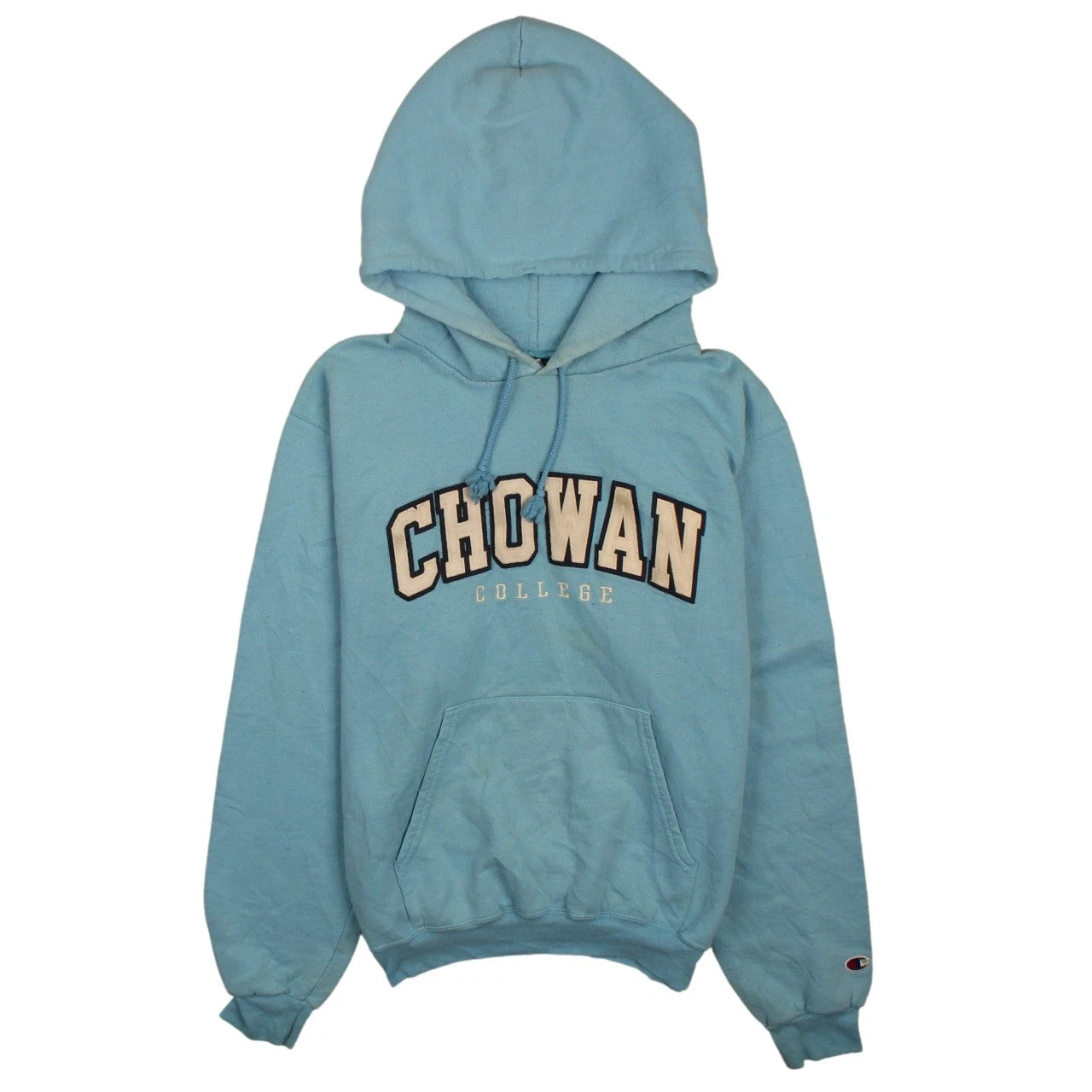 Champion Mens Blue Small Pullover Hoodie Chowan College Graphic