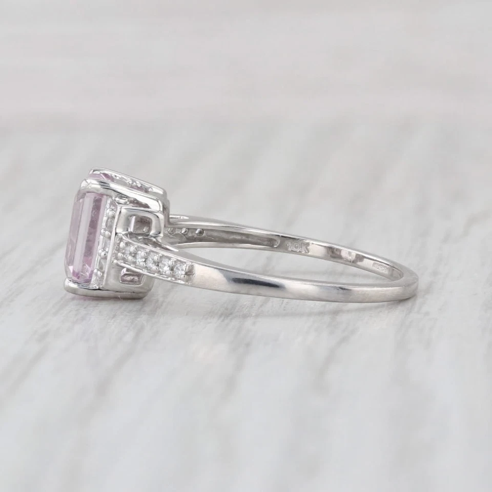 1.87 克拉粉色针织锆石戒指 10k 白金 8.25 码 — 第 3/4 张图片