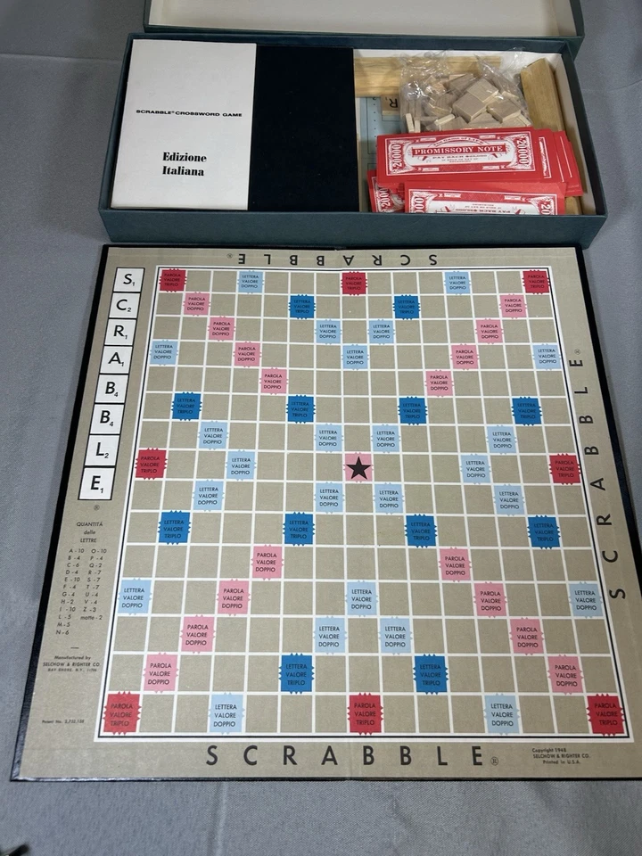 Scrabble Italian Crossword Game Foreign Edition ~ Vintage ~ Complete - Image 2 of 4