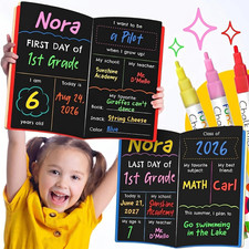 First Day of School Sign - 1st Day School Board, 3 Chalk Markers