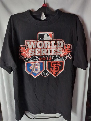 2012 World Series Detroit Tigers vs San Francisco Giants Black T-Shirt Size L