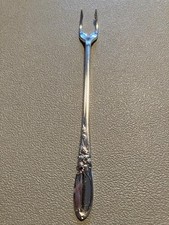 Vintage Oneida Community White Orchid Silverware Olive Pickle Fork Mcm Vguc