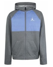 Nike Jordan Boys Full-Zip Hoodie Jacket Gray/Blue  Authentic Sportswear M New