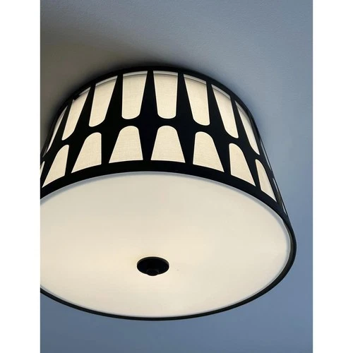 Crystorama ROY-800-BK Royston 3 Light 18 inch Black Flush Ceiling Light - Picture 4 of 7